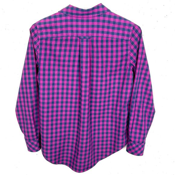 Vineyard Vines Cashmere Blend Gingham Button Down Shirt Pink Purple Pocket 0 - Picture 2 of 8